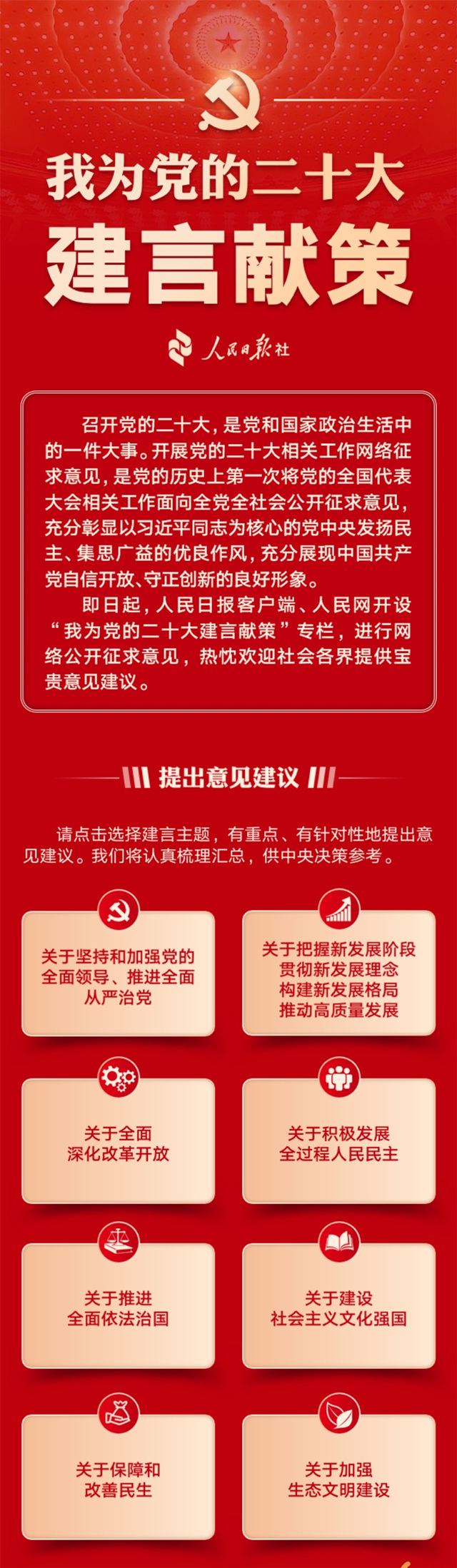 我为党的二十大建言献策